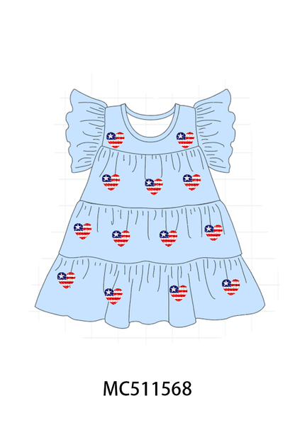 PO75 Patriotic sequin tiered dress collection