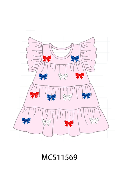 PO75 Patriotic sequin tiered dress collection