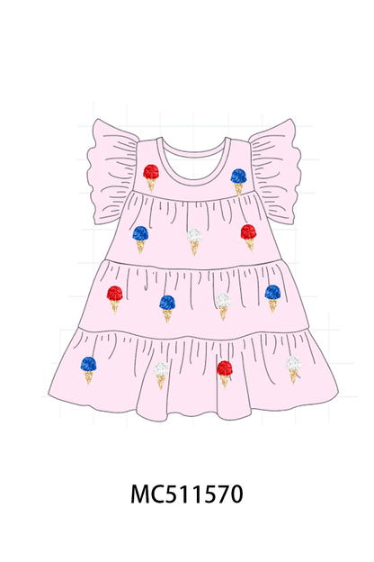 PO75 Patriotic sequin tiered dress collection