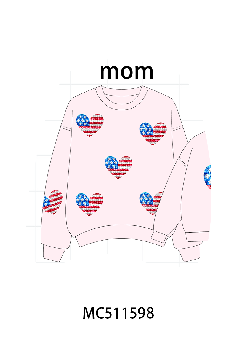 PO75 Patriotic USA flag sequin mom&me collection