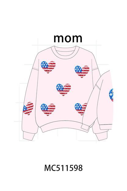 PO75 Patriotic USA flag sequin mom&me collection