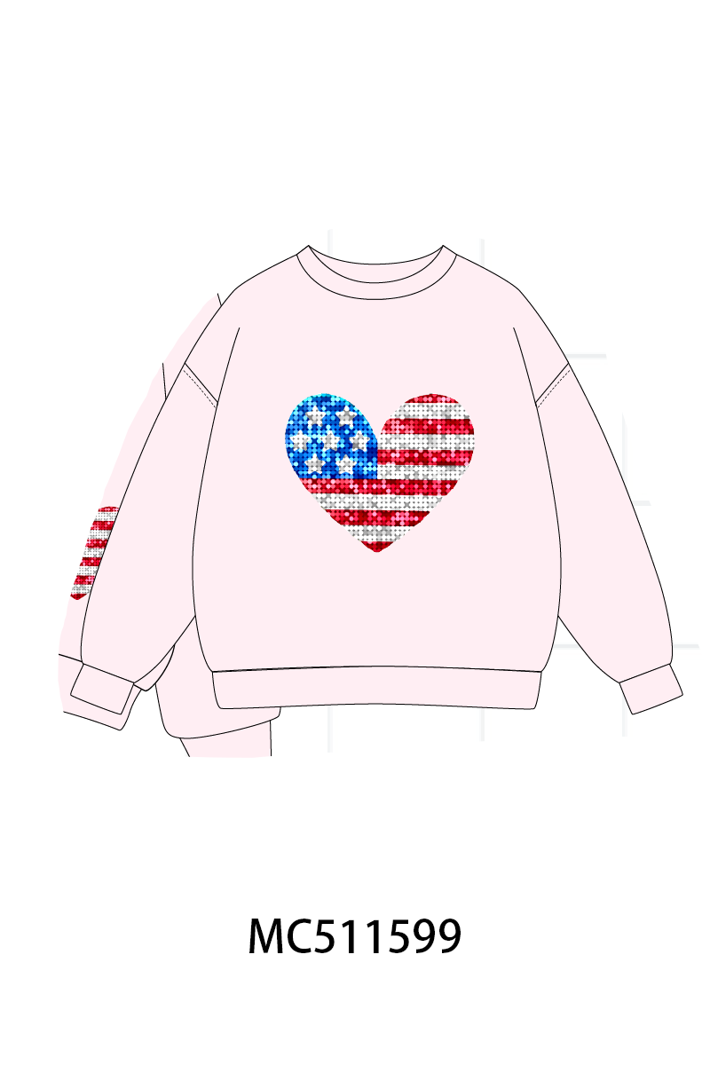 PO75 Patriotic USA flag sequin mom&me collection