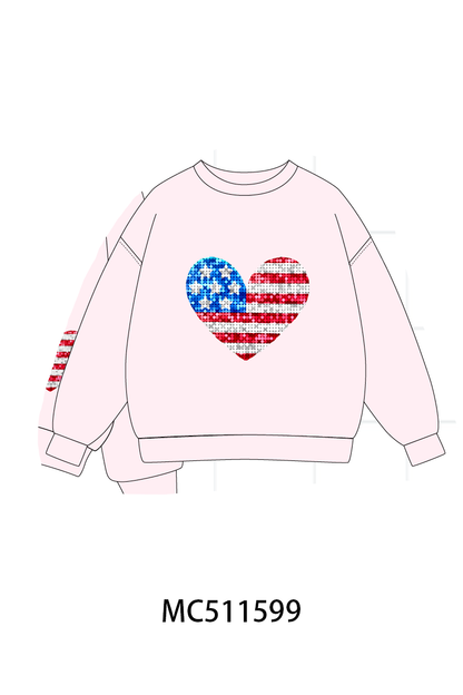 PO75 Patriotic USA flag sequin mom&me collection