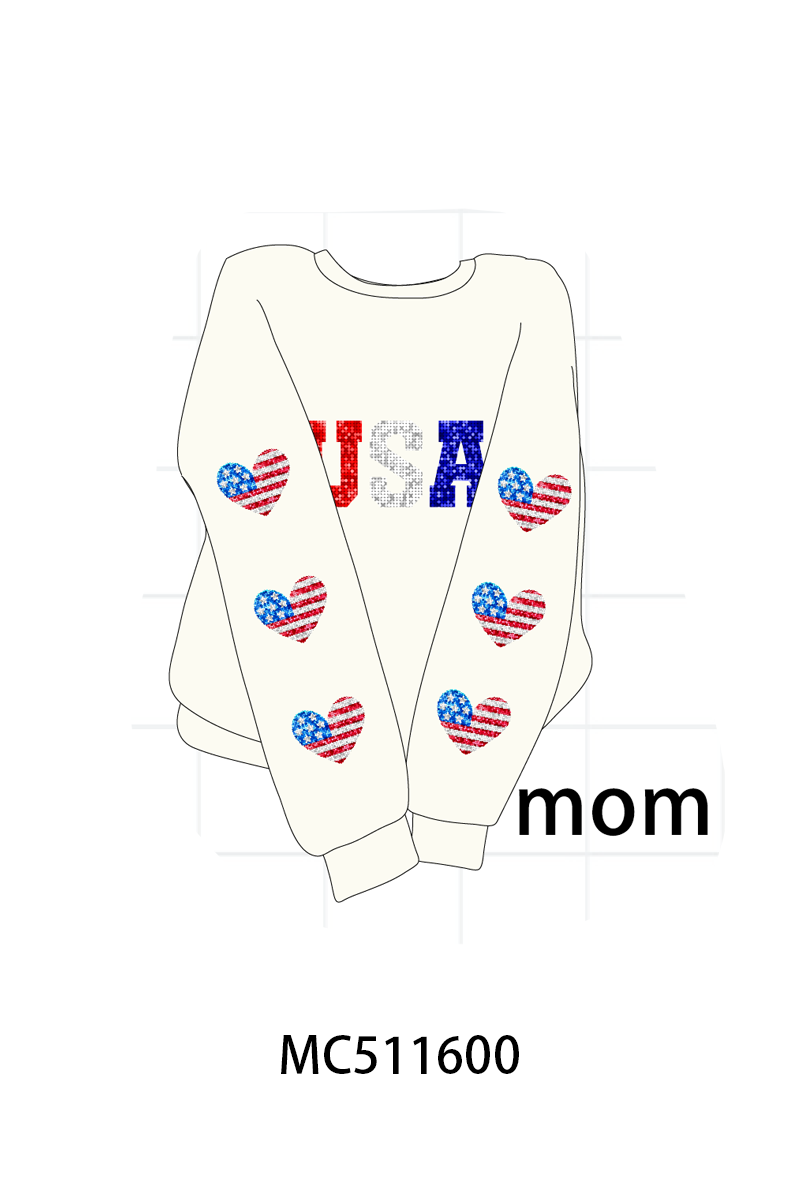 PO75 Patriotic USA flag sequin mom&me collection