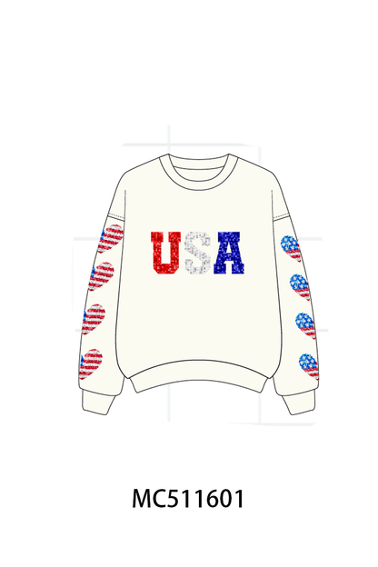 PO75 Patriotic USA flag sequin mom&me collection