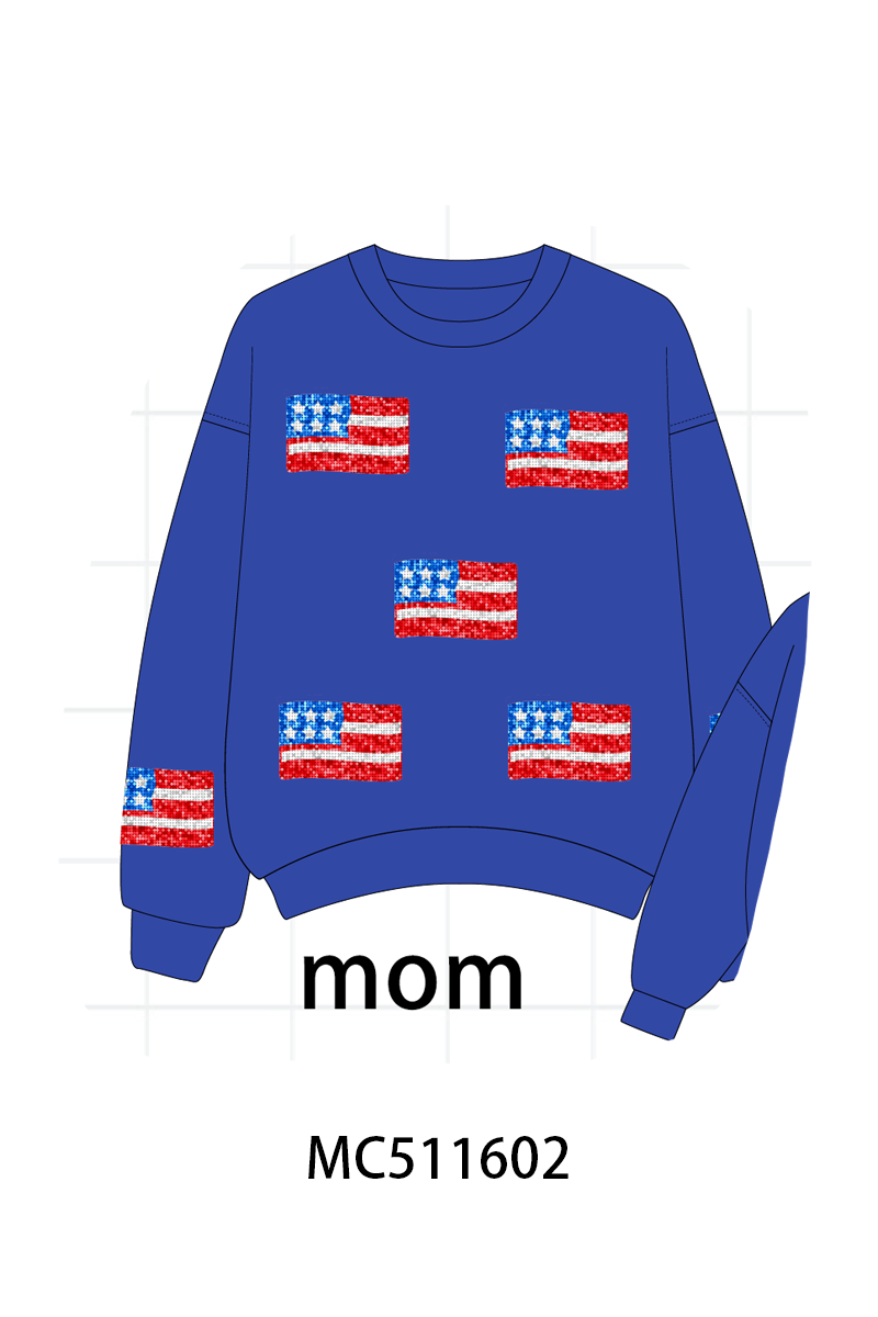 PO75 Patriotic USA flag sequin mom&me collection