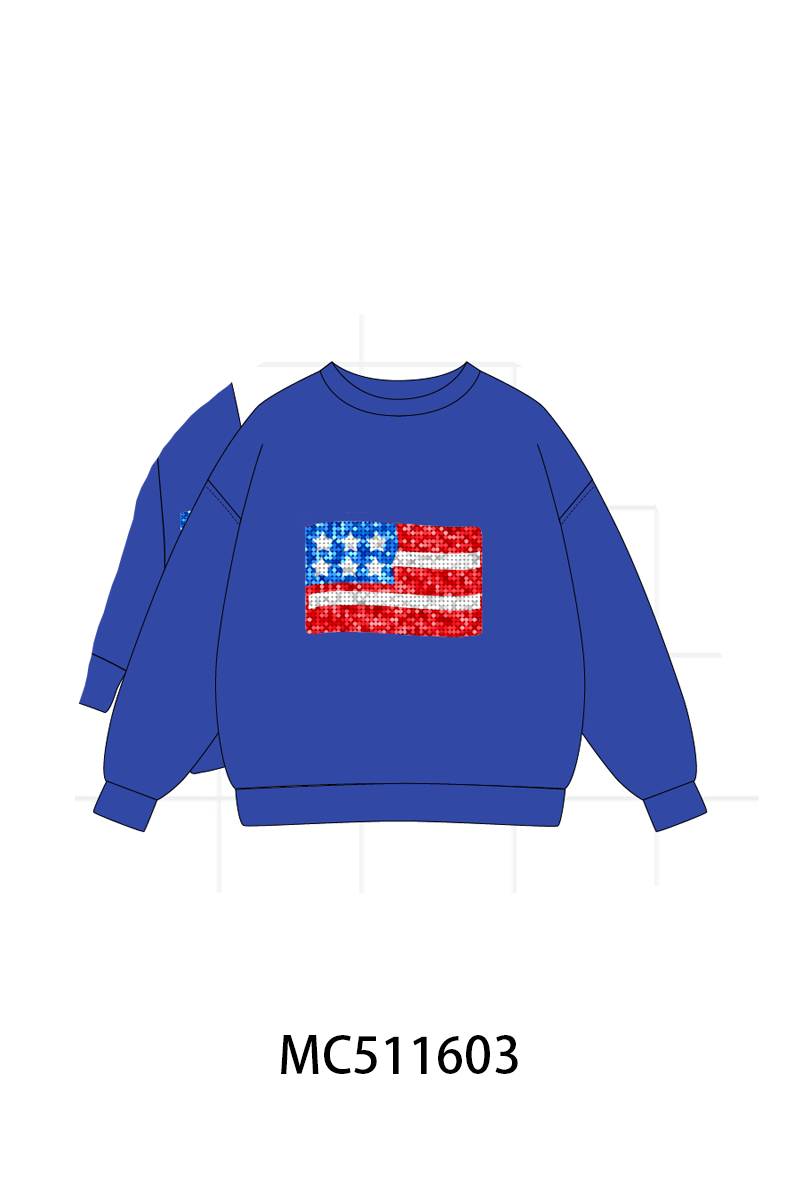 PO75 Patriotic USA flag sequin mom&me collection