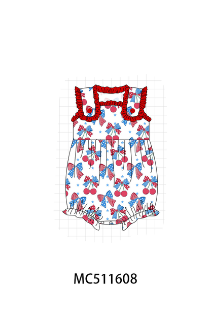 PO75 Patriotic cherry bow ruffle collection