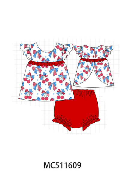PO75 Patriotic cherry bow ruffle collection