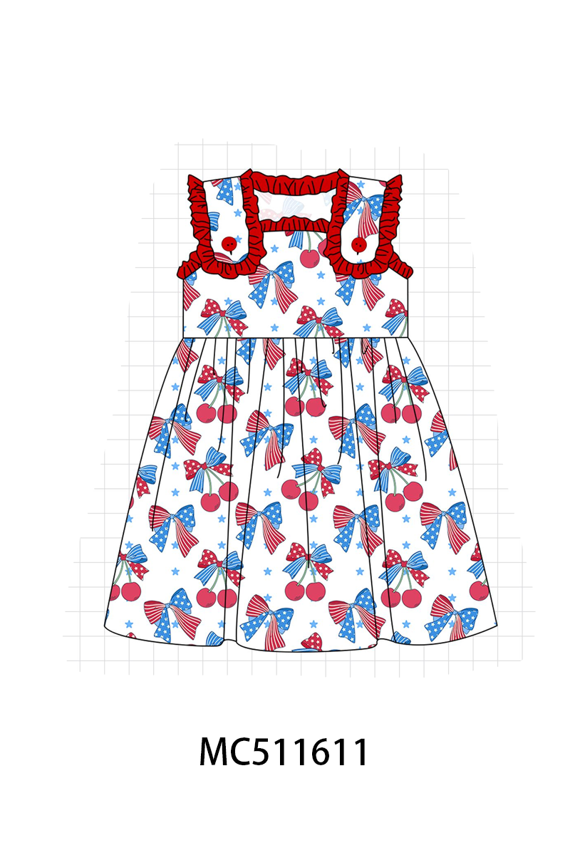 PO75 Patriotic cherry bow ruffle collection