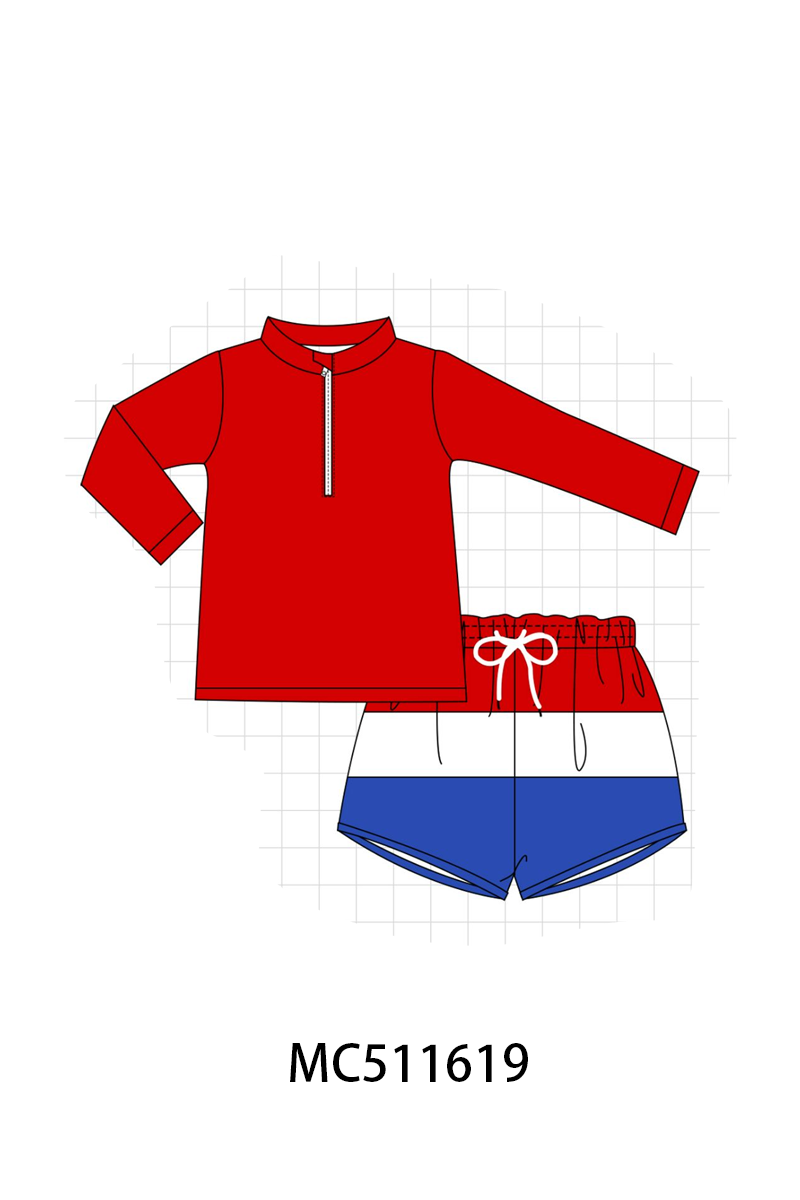 PO75 Red white navy Patriotic floral collection