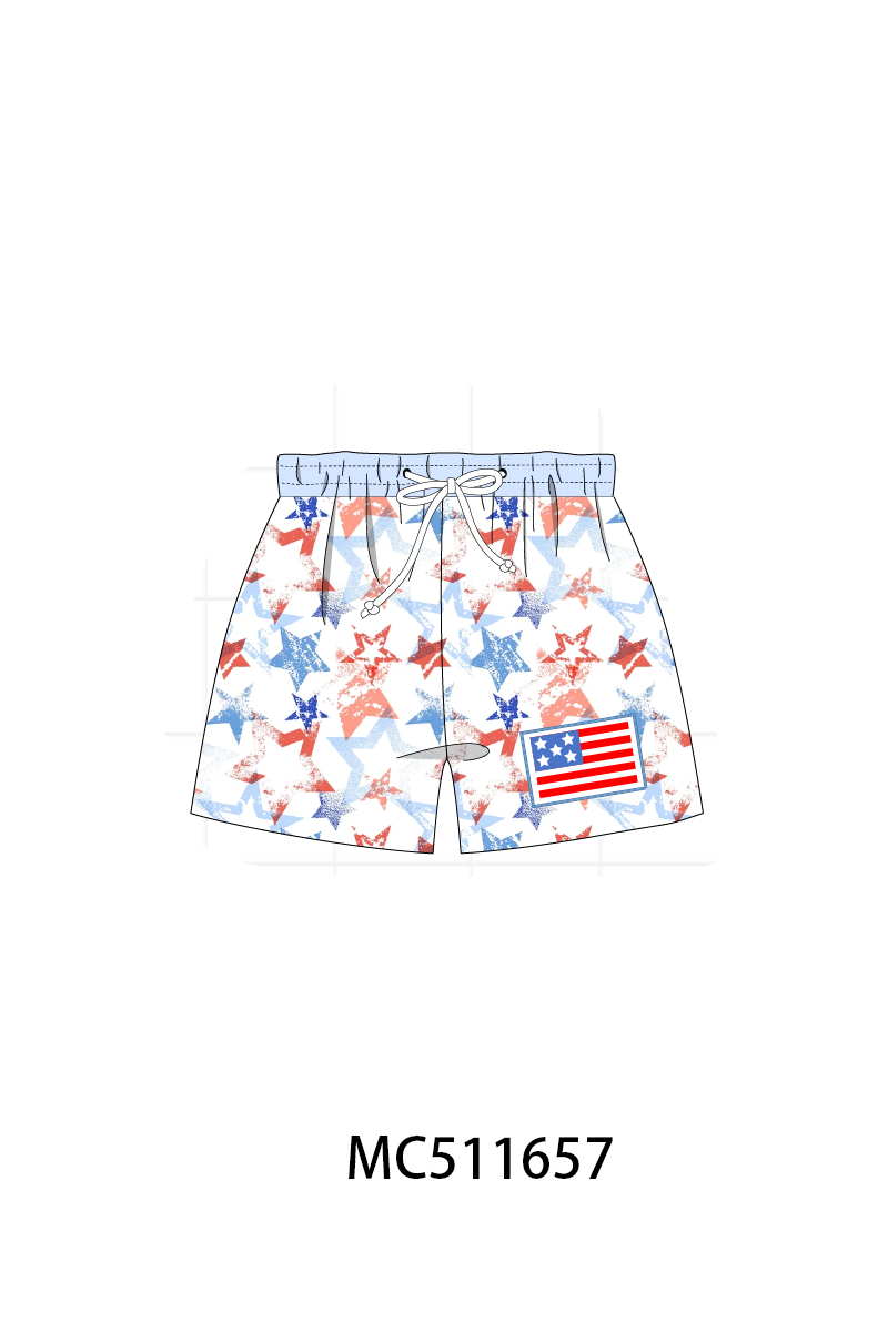 PO75 Blue Patriotic flag embroidery ruffle collection