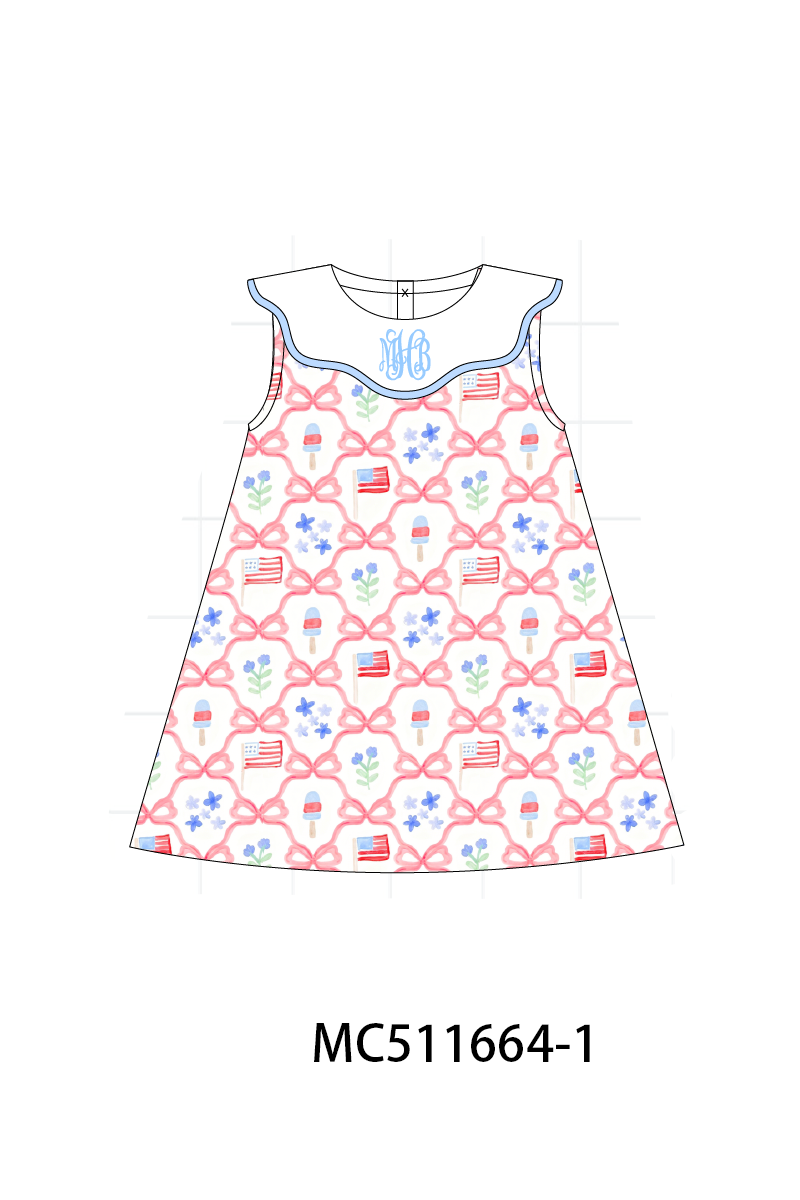 PO75 Blue floral bow tie monogram collection