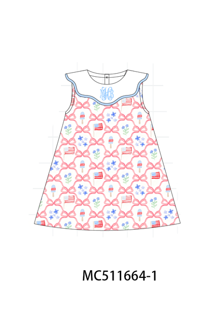 PO75 Blue floral bow tie monogram collection