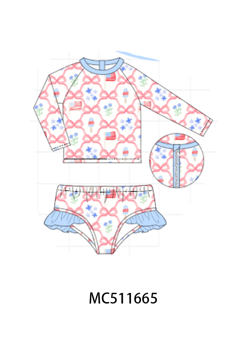 PO75 Blue floral bow tie collection 1