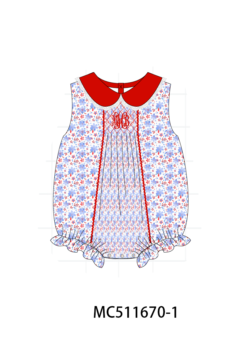 PO75 Patriotic monogram lace smocked collection