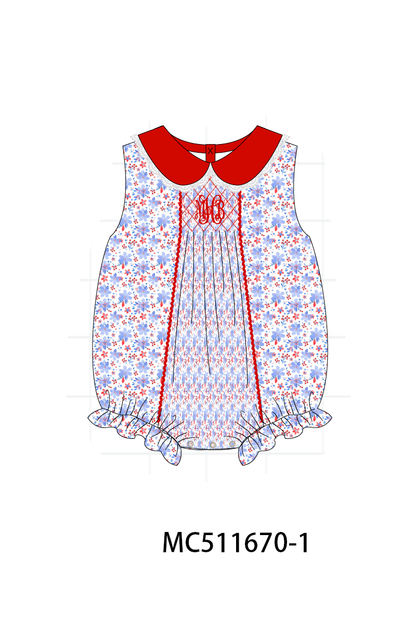 PO75 Patriotic monogram lace smocked collection