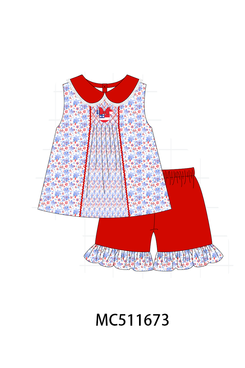 PO75 Patriotic character lace smocked collection