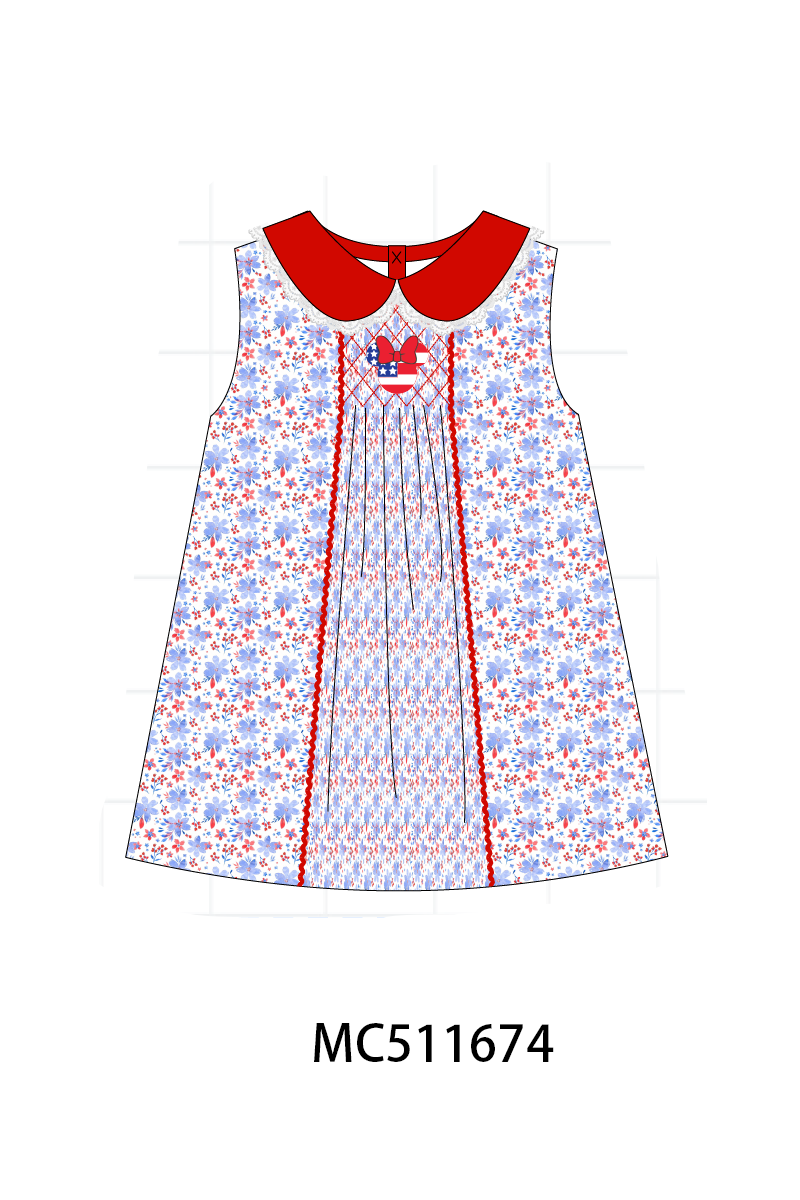 PO75 Patriotic character lace smocked collection