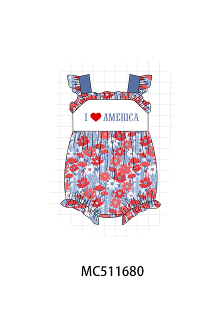 PO75 I love America embroidery floral collection