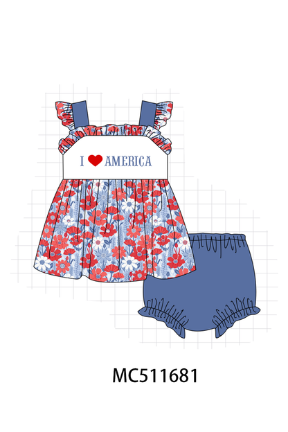PO75 I love America embroidery floral collection