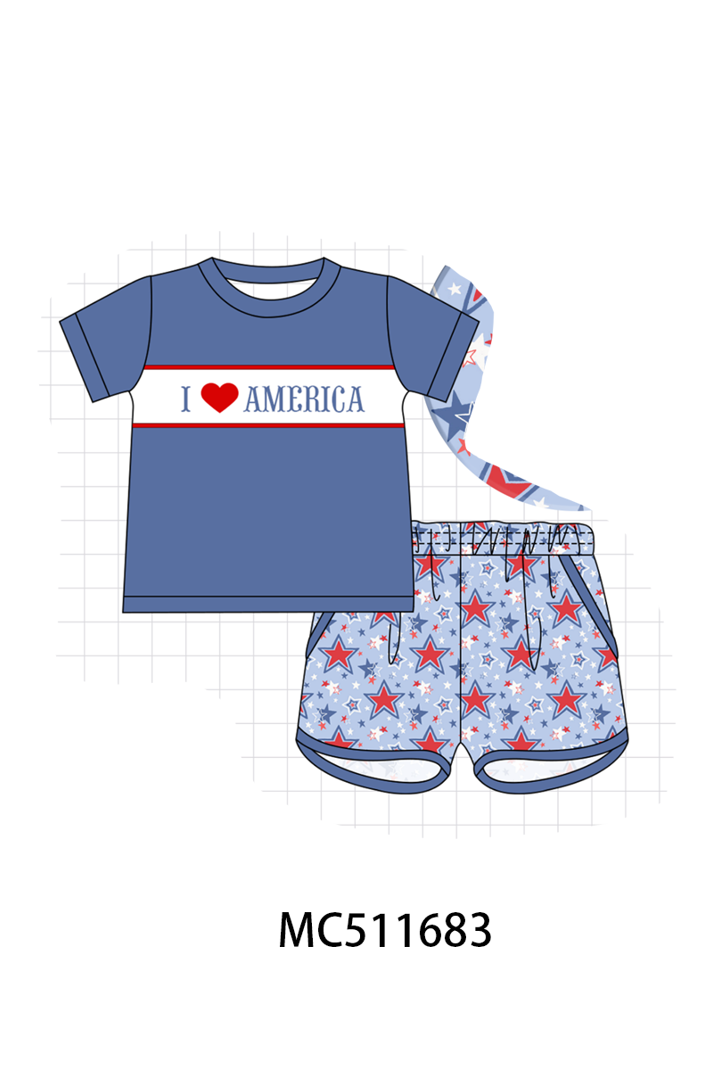 PO75 I love America embroidery floral collection