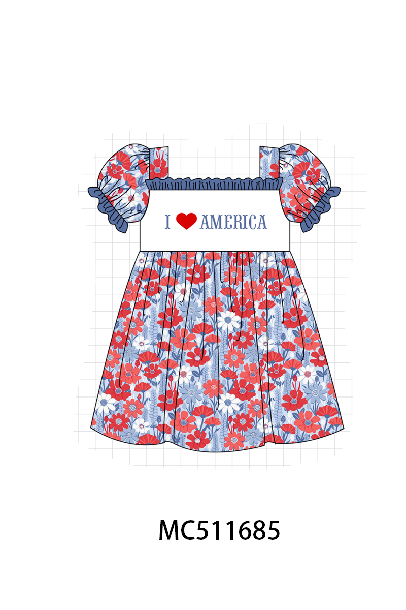 PO75 I love America embroidery floral collection
