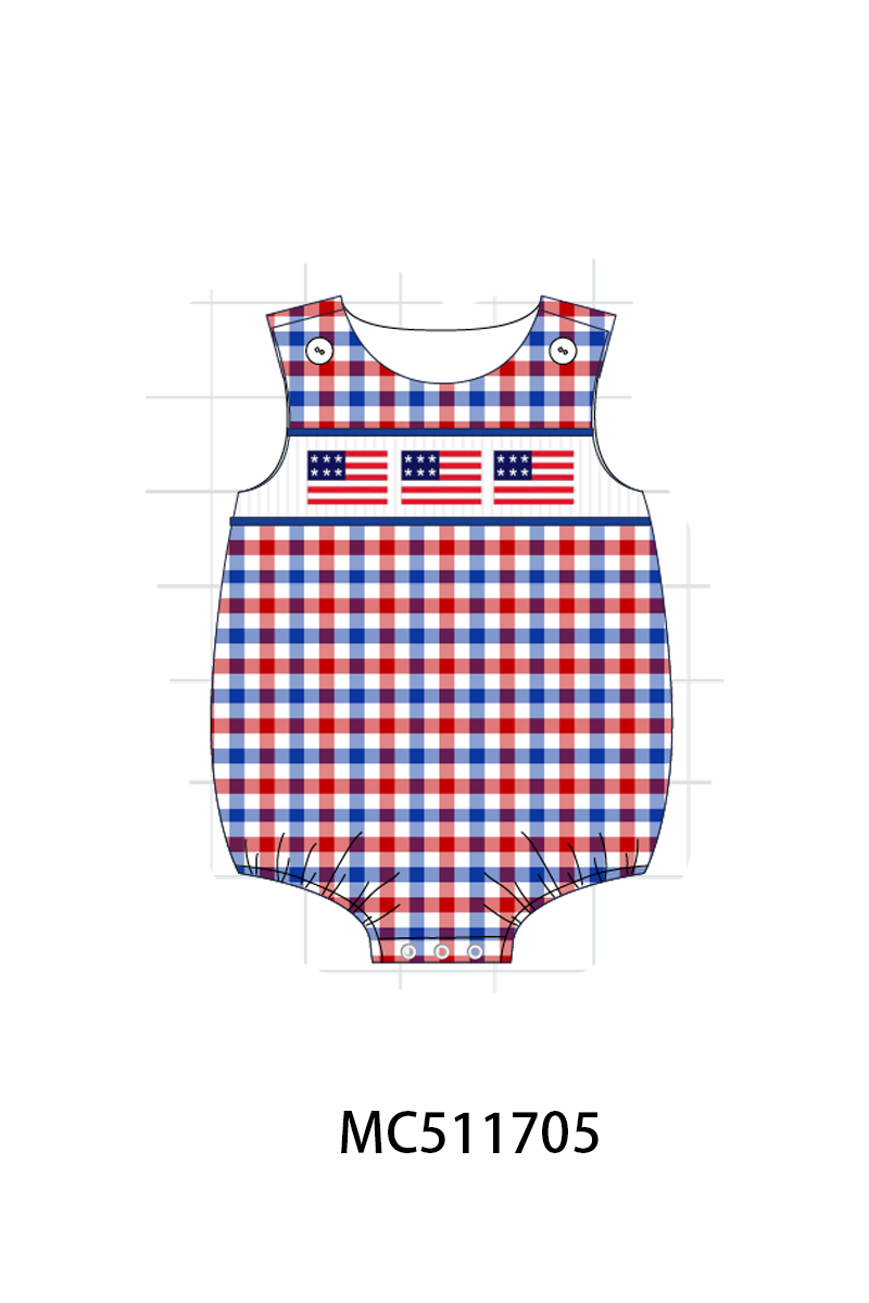 PO75 Patriotic flag smocked gingham collection 1