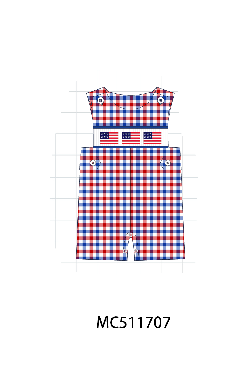 PO75 Patriotic flag smocked gingham collection 1