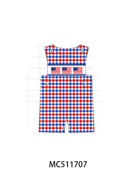 PO75 Patriotic flag smocked gingham collection 1