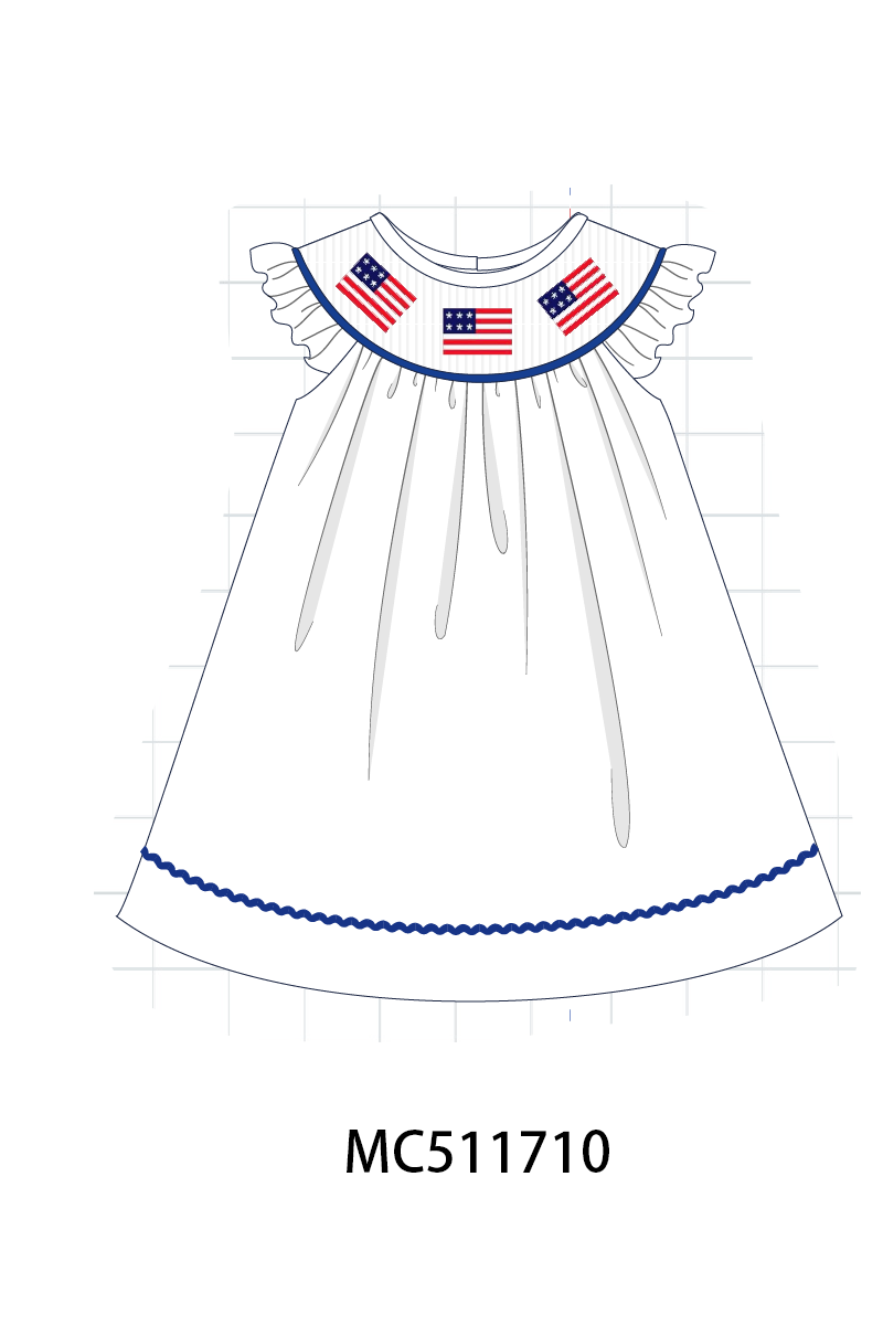 PO75 Patriotic flag smocked gingham collection 2