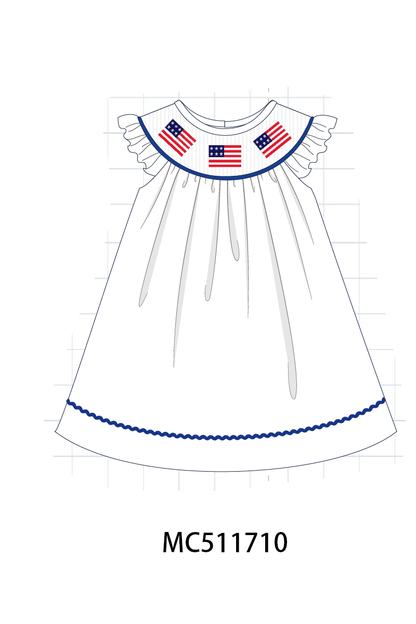 PO75 Patriotic flag smocked gingham collection 2