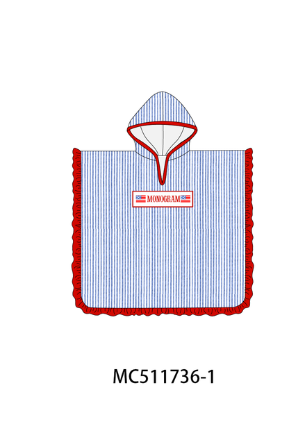 PO75 Blue seersucker Patriotic flag monogram smocked collection 2