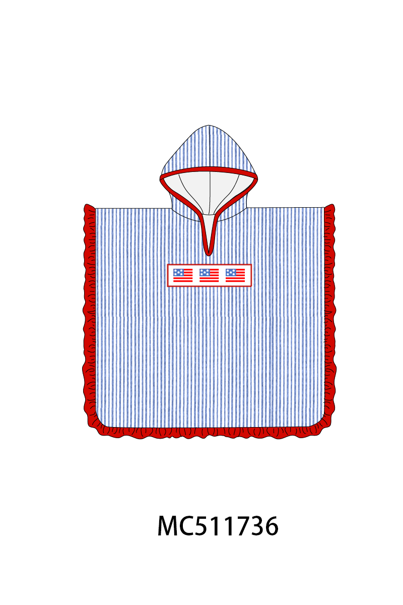 PO75 Blue seersucker Patriotic flag smocked collection 2