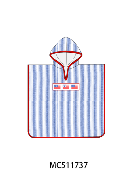 PO75 Blue seersucker Patriotic flag smocked collection 2