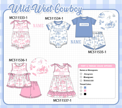 PO75 Pink&blue west cowboy monogram collection
