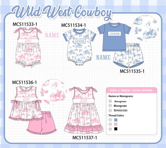 PO75 Pink&blue west cowboy monogram collection