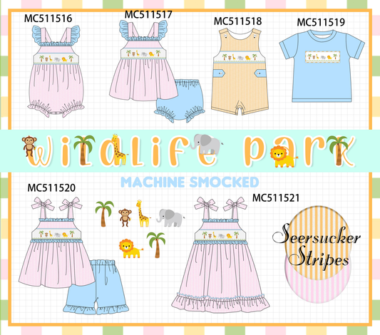 PO75 Pink stripe animal smocked collection