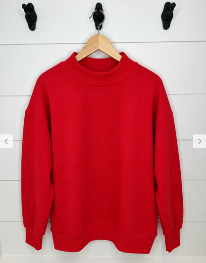 Youth Custom Varsity Gingham Appliqué Mock Neck Sweatshirt