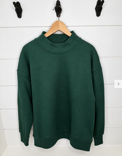 Youth Custom Varsity Gingham Appliqué Mock Neck Sweatshirt