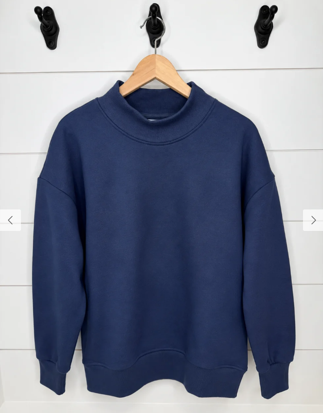 Youth Custom Varsity Gingham Appliqué Mock Neck Sweatshirt