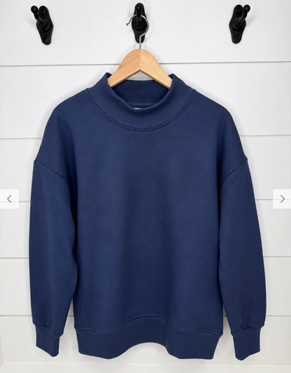 Youth Custom Varsity Gingham Appliqué Mock Neck Sweatshirt