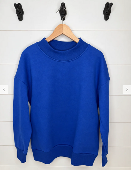 Youth Custom Varsity Gingham Appliqué Mock Neck Sweatshirt