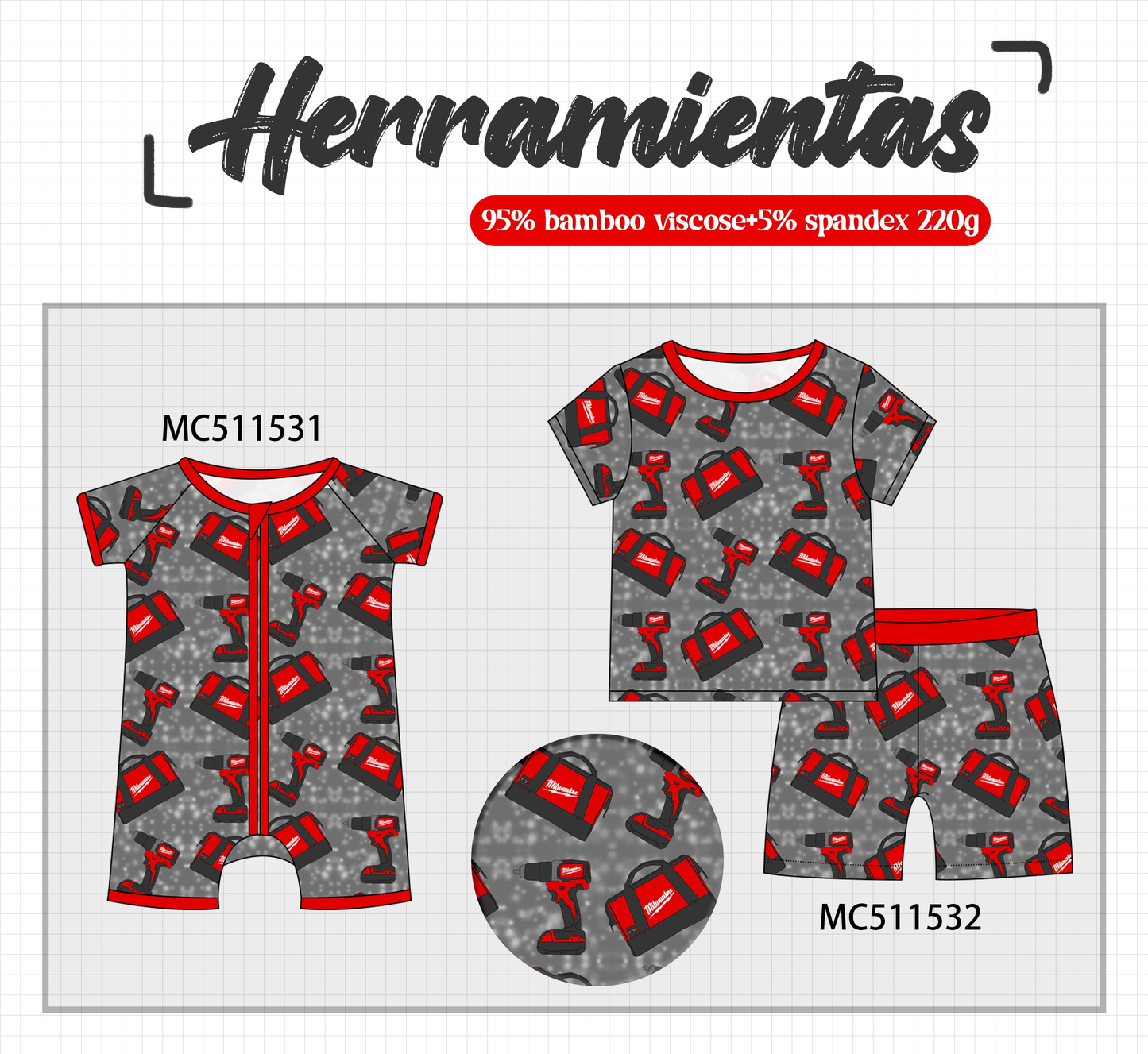 PO75 Tool print bamboo collection