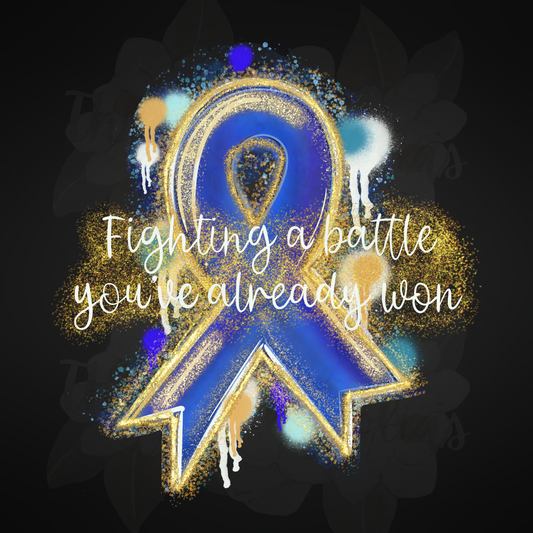 Battles Blue awareness ribbon  PNG